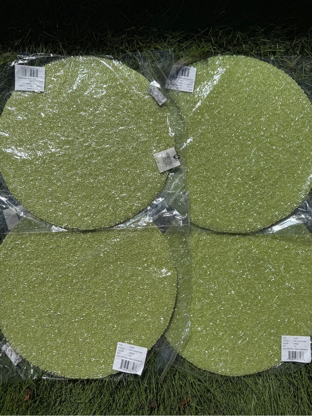 Kim Seybert Hand Beaded Placemats - Set of 4 - NWT